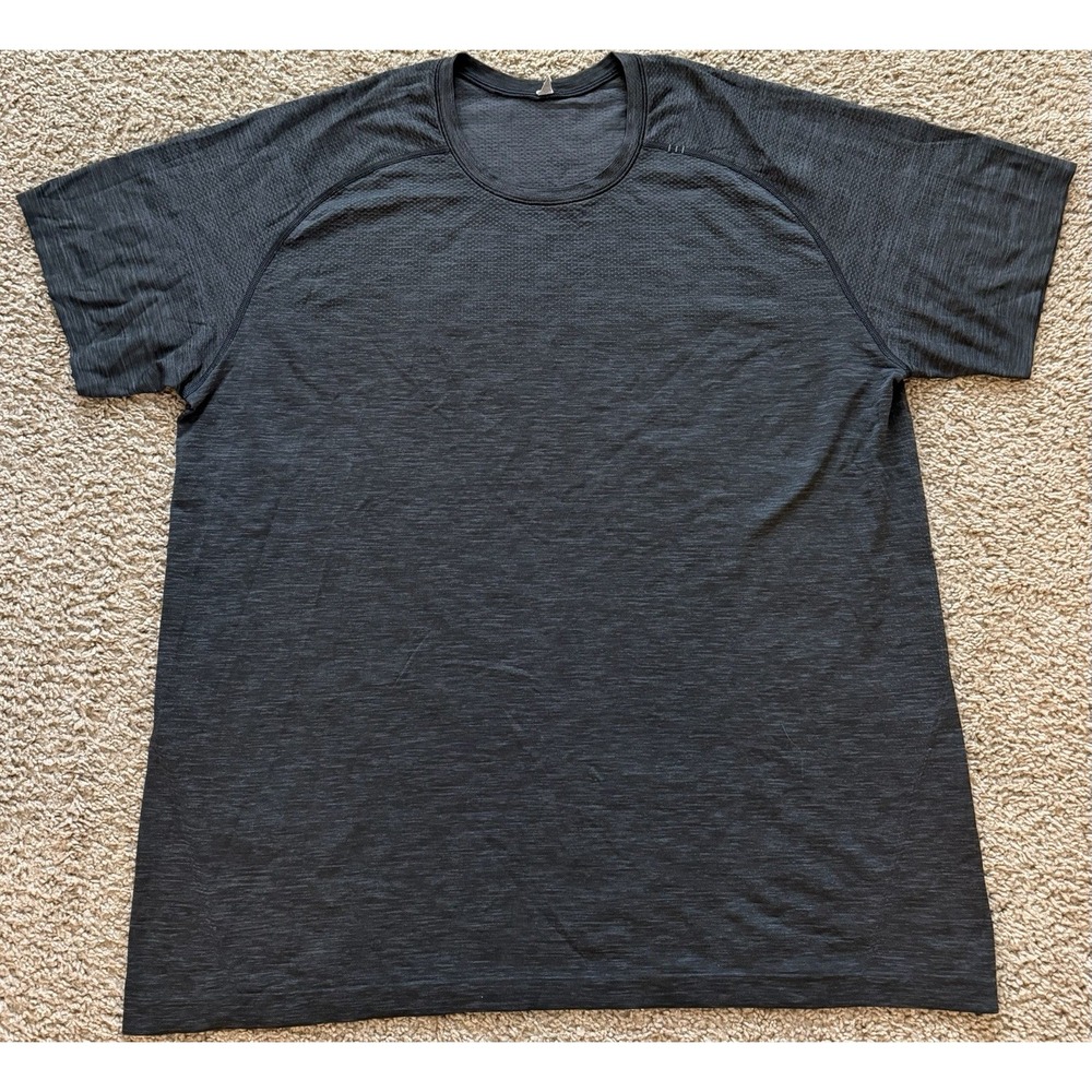 Lululemon T Shirt Metal Vent Training Short Sleeve Dark Gray stretch Size XXL